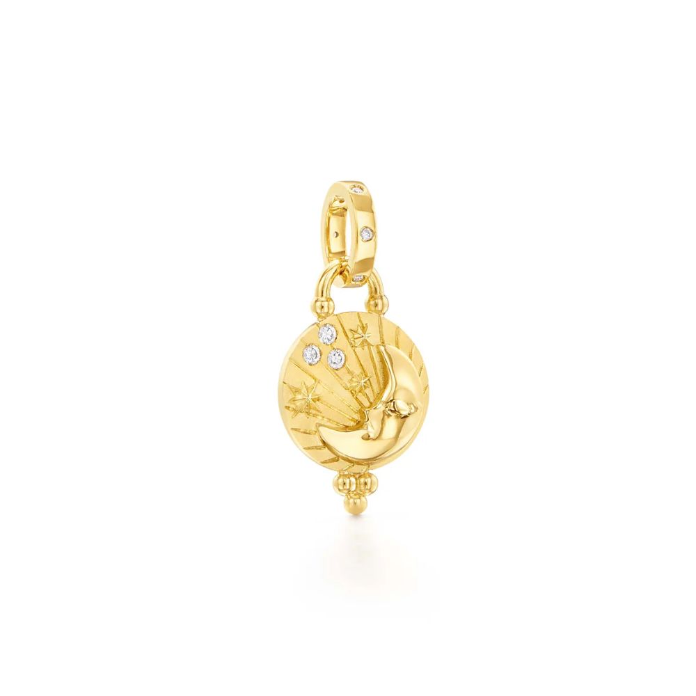 Temple St. Clair 18k Yellow Gold Diamond Luna Charm